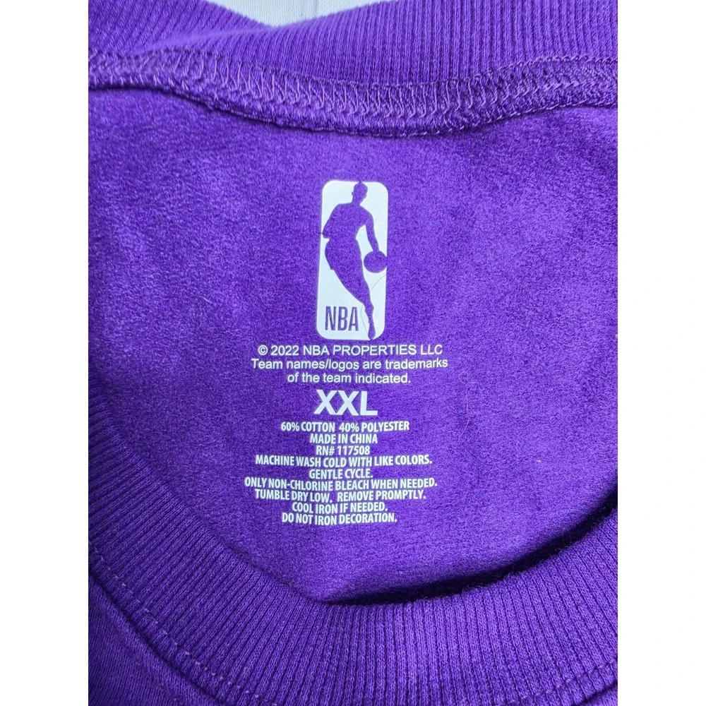 NBA Los Angeles Lakers Basketball Sweatshirt Men's 2XL Purple Graphic Cotton